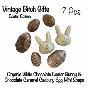 New Organic White Chocolate Easter Bunny Caramel Cadbury Egg Mini Soaps - VBG